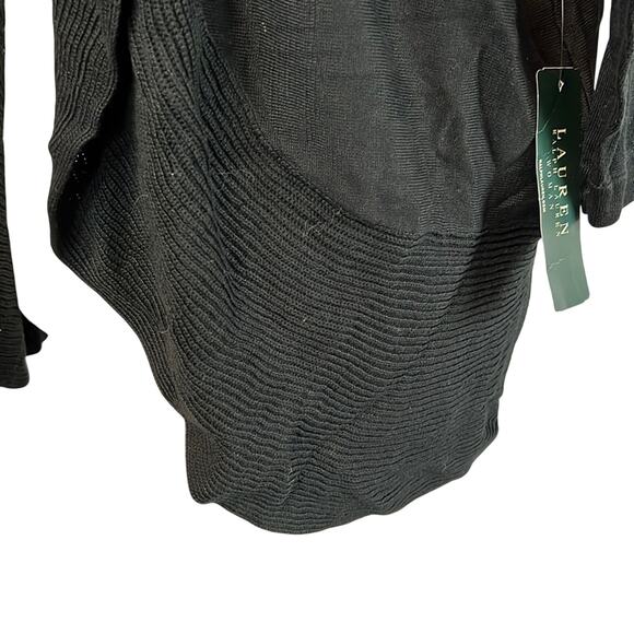 Lauren Ralph Lauren Black Ribbed Cardigan, Size 1X, NWT! - Picture 3 of 5